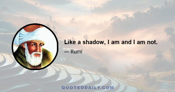 Like a shadow, I am and I am not.