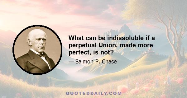 What can be indissoluble if a perpetual Union, made more perfect, is not?