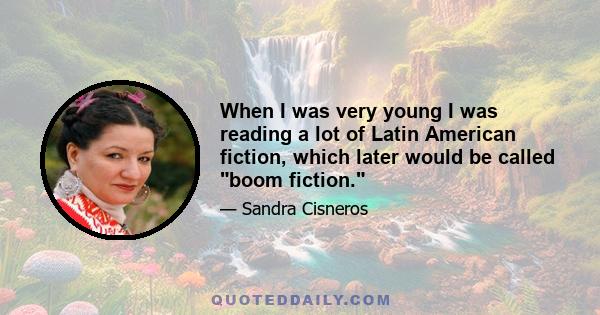 When I was very young I was reading a lot of Latin American fiction, which later would be called boom fiction.