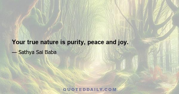 Your true nature is purity, peace and joy.