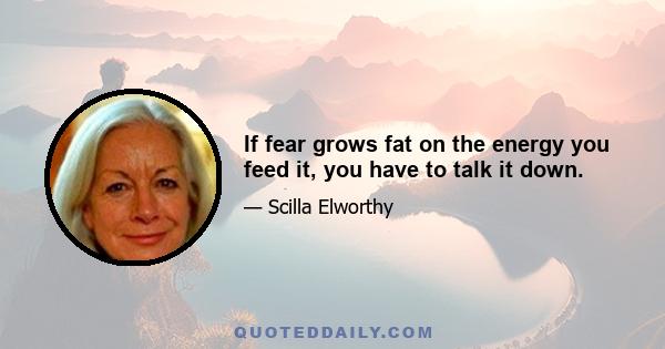 If fear grows fat on the energy you feed it, you have to talk it down.