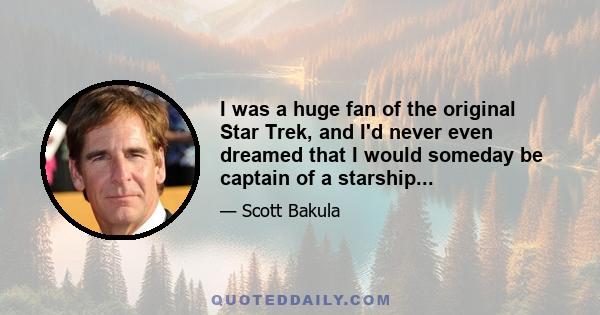 I was a huge fan of the original Star Trek, and I'd never even dreamed that I would someday be captain of a starship...