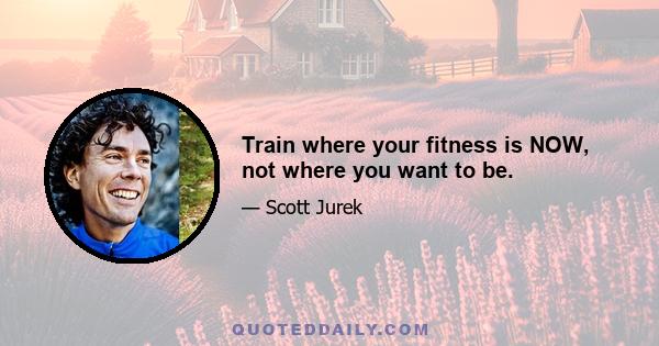 Train where your fitness is NOW, not where you want to be.