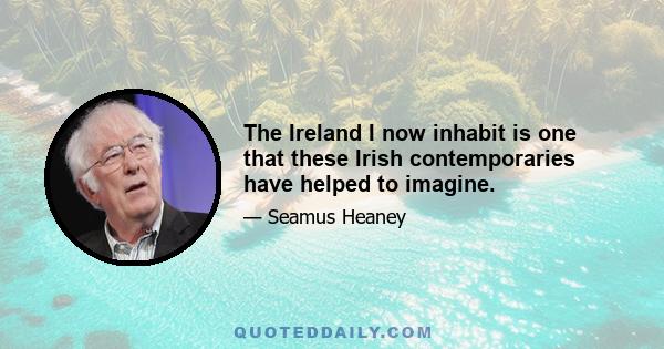 The Ireland I now inhabit is one that these Irish contemporaries have helped to imagine.