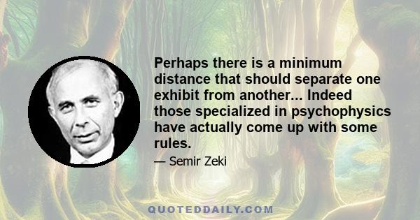 Perhaps there is a minimum distance that should separate one exhibit from another... Indeed those specialized in psychophysics have actually come up with some rules.