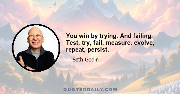 You win by trying. And failing. Test, try, fail, measure, evolve, repeat, persist.