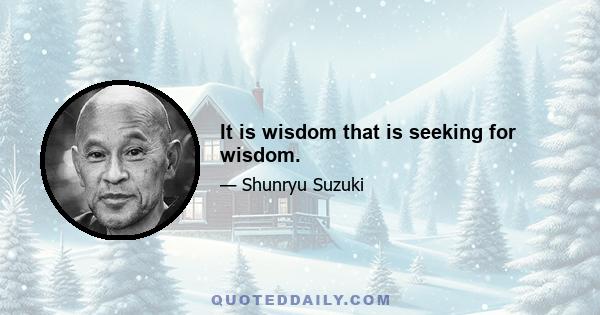 It is wisdom that is seeking for wisdom.