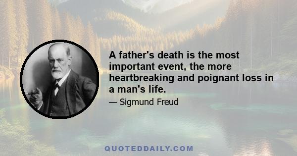 A father's death is the most important event, the more heartbreaking and poignant loss in a man's life.