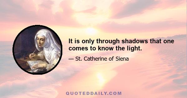 It is only through shadows that one comes to know the light.