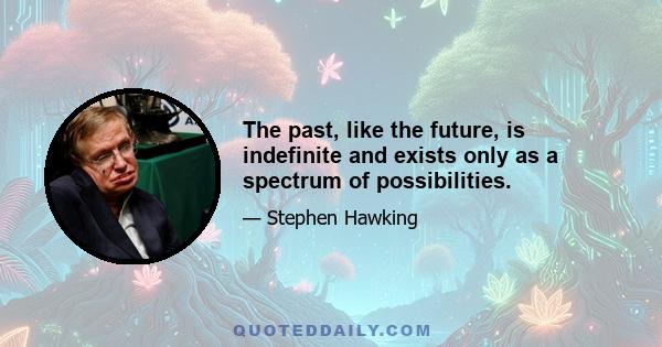 The past, like the future, is indefinite and exists only as a spectrum of possibilities.