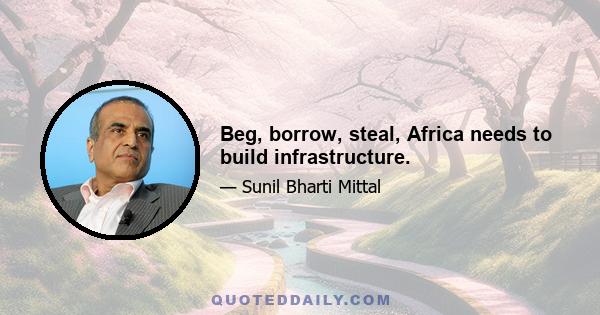 Beg, borrow, steal, Africa needs to build infrastructure.