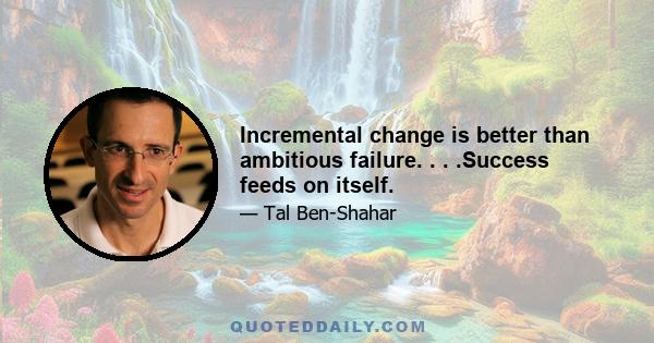 Incremental change is better than ambitious failure. . . .Success feeds on itself.