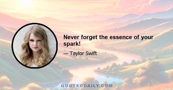 Never forget the essence of your spark!