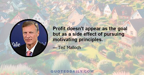 Profit doesn't appear as the goal but as a side effect of pursuing motivating principles.