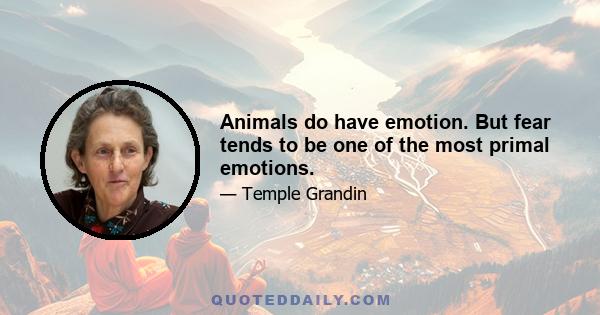 Animals do have emotion. But fear tends to be one of the most primal emotions.