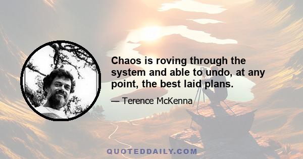 Chaos is roving through the system and able to undo, at any point, the best laid plans.