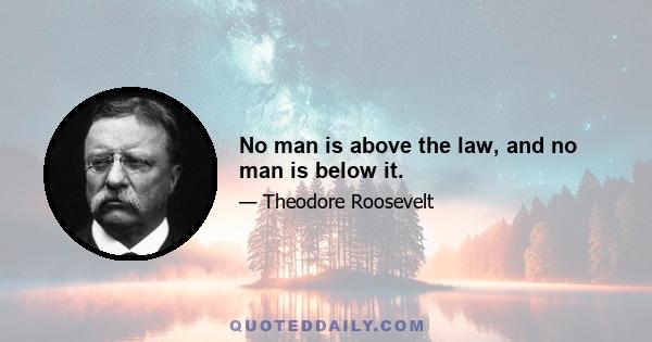 No man is above the law, and no man is below it.