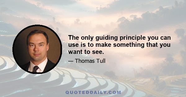 The only guiding principle you can use is to make something that you want to see.