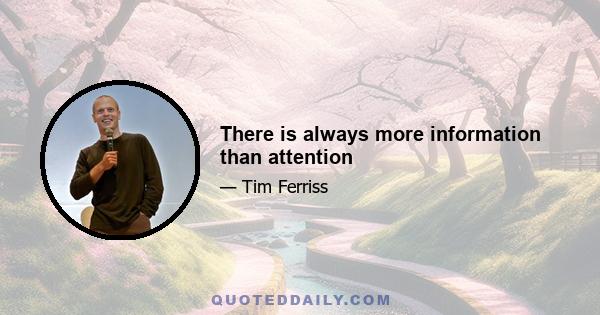 There is always more information than attention