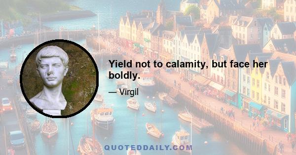 Yield not to calamity, but face her boldly.