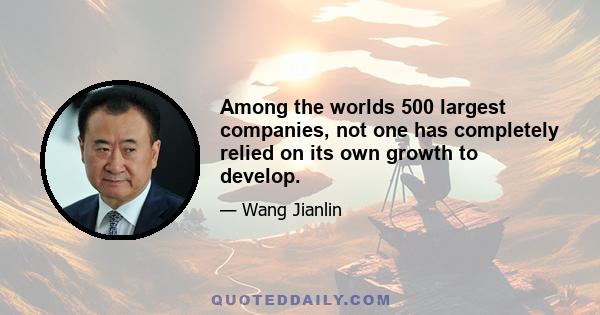 Among the worlds 500 largest companies, not one has completely relied on its own growth to develop.