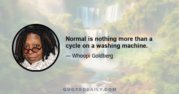 Normal is nothing more than a cycle on a washing machine.