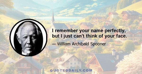 I remember your name perfectly, but I just can't think of your face.