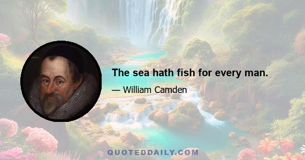 The sea hath fish for every man.