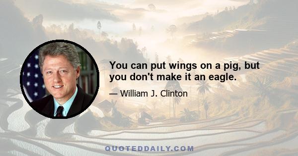 You can put wings on a pig, but you don't make it an eagle.