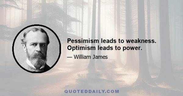 Pessimism leads to weakness. Optimism leads to power.