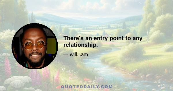 There's an entry point to any relationship.