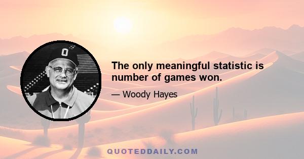 The only meaningful statistic is number of games won.