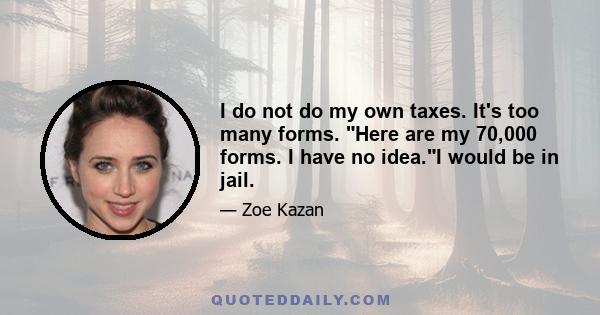 I do not do my own taxes. It's too many forms. Here are my 70,000 forms. I have no idea.I would be in jail.