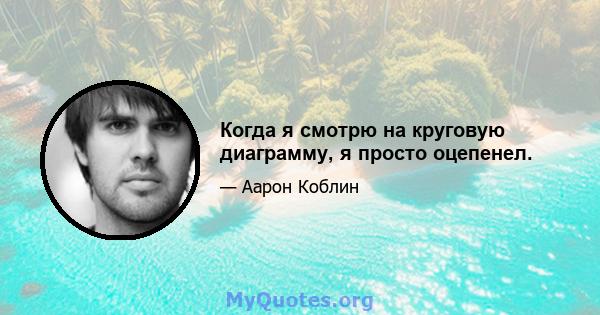 Когда я смотрю на круговую диаграмму, я просто оцепенел.