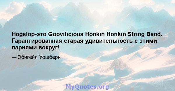 Hogslop-это Goovilicious Honkin Honkin String Band. Гарантированная старая удивительность с этими парнями вокруг!