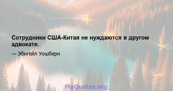 Сотрудники США-Китая не нуждаются в другом адвокате.