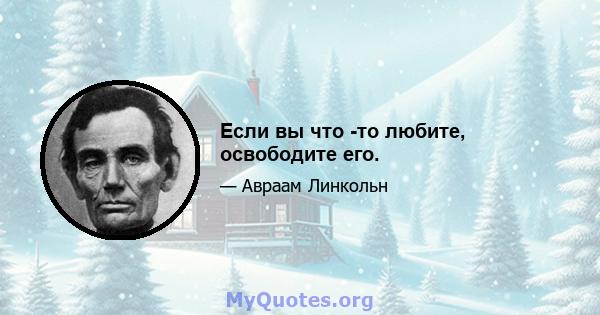 Если вы что -то любите, освободите его.