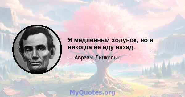 Я медленный ходунок, но я никогда не иду назад.