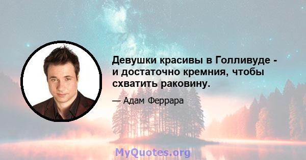 Девушки красивы в Голливуде - и достаточно кремния, чтобы схватить раковину.