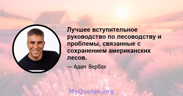 Лучшее вступительное руководство по лесоводству и проблемы, связанные с сохранением американских лесов.