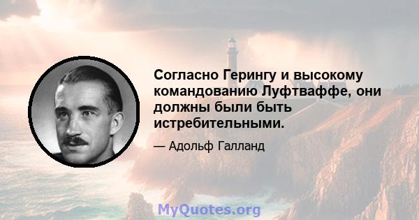 Согласно Герингу и высокому командованию Луфтваффе, они должны были быть истребительными.