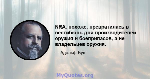 NRA, похоже, превратилась в вестибюль для производителей оружия и боеприпасов, а не владельцев оружия.