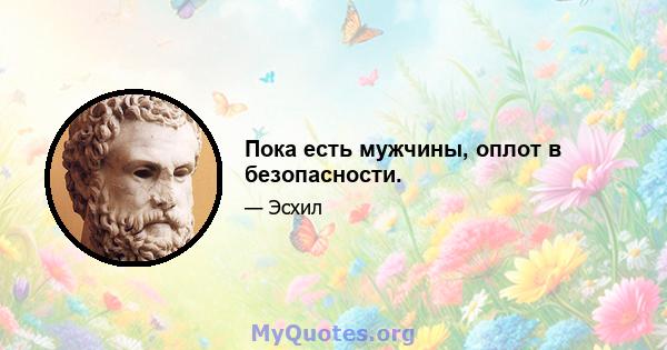 Пока есть мужчины, оплот в безопасности.