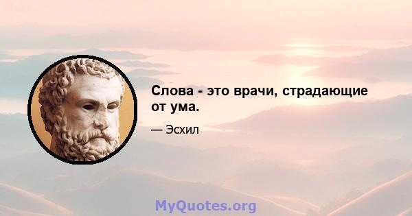 Слова - это врачи, страдающие от ума.