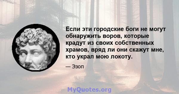 Если эти городские боги не могут обнаружить воров, которые крадут из своих собственных храмов, вряд ли они скажут мне, кто украл мою локоту.