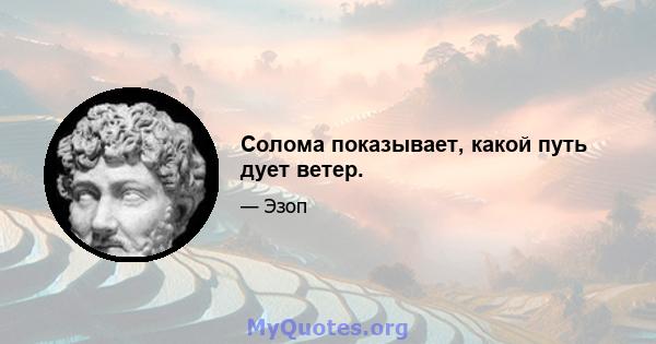 Солома показывает, какой путь дует ветер.