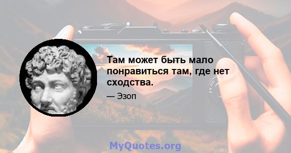 Там может быть мало понравиться там, где нет сходства.