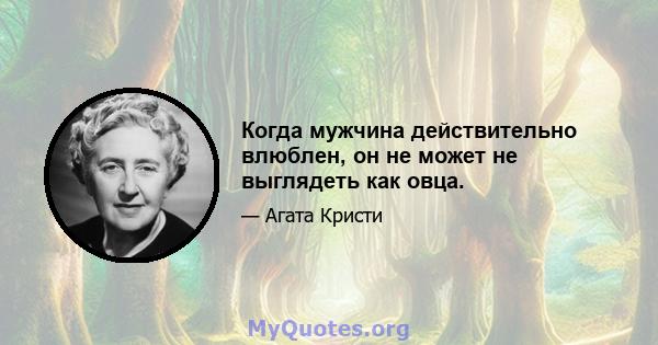 Когда мужчина действительно влюблен, он не может не выглядеть как овца.