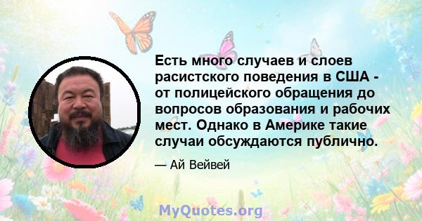 Есть много случаев и слоев расистского поведения в США - от полицейского обращения до вопросов образования и рабочих мест. Однако в Америке такие случаи обсуждаются публично.