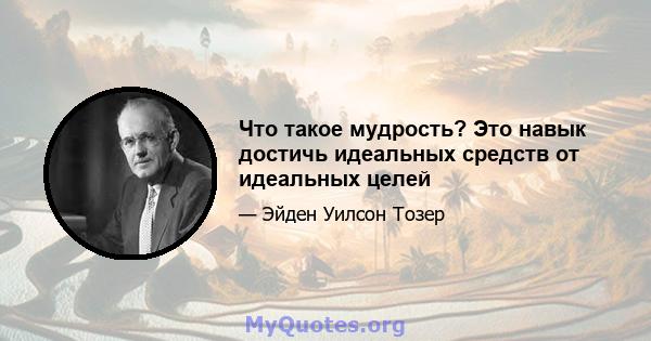 Что такое мудрость? Это навык достичь идеальных средств от идеальных целей